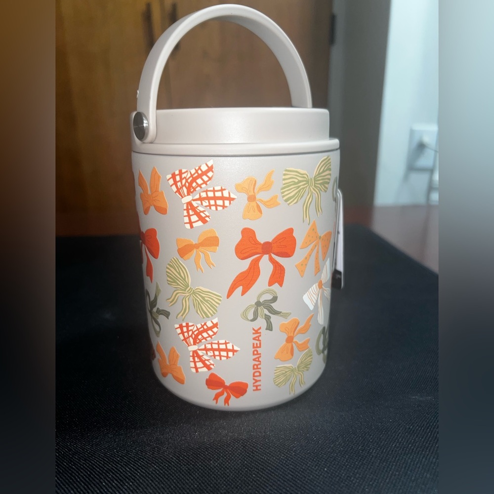 Hydrapeak 32Oz  Brown with Orange and Green Coquette Bows Food Jar